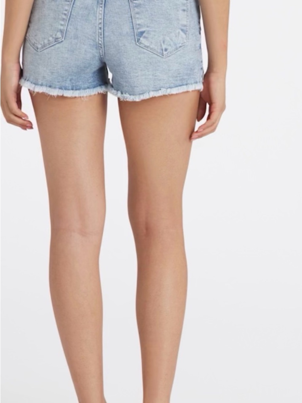 Ace High Rise Frayed Hem Light Blue Distressed Shorts - Picture 2 of 4